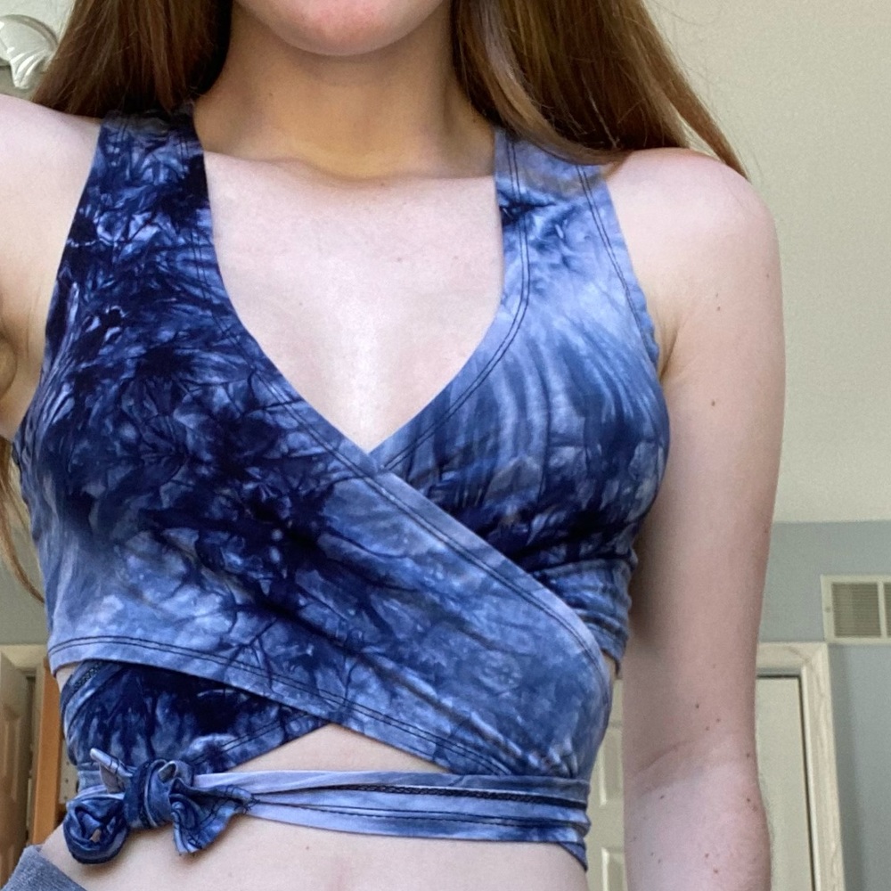 tie dye wrap around tank top